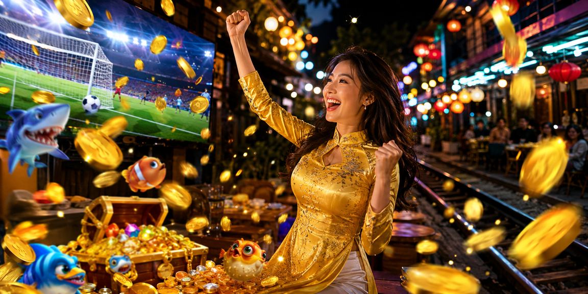 Không gian giải trí tại Hà Nội với trò chơi bắn cá và áo dài truyền thống